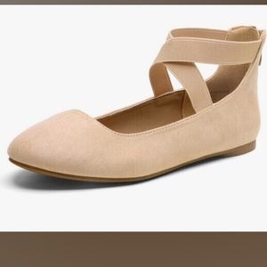 DREAM PAIRS PAIR OF WOMEN'S COMFORTABLE FASHION ELASTIC ANKLE STRAPS FLATS SHOES